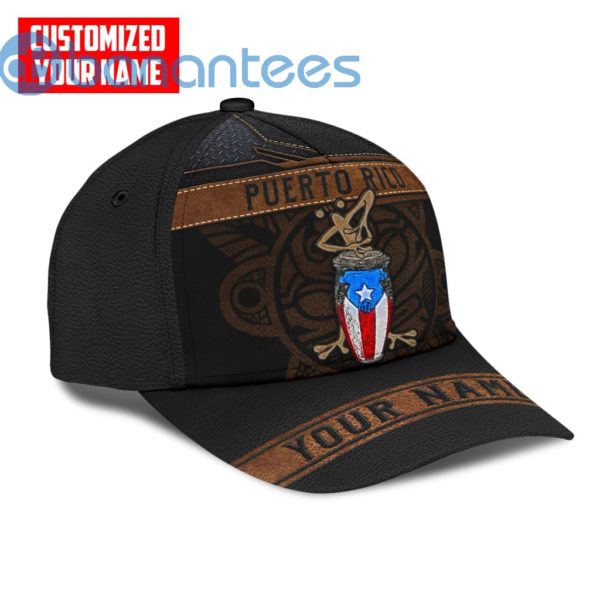 Customized Name Coqui Playing Bomba Puerto Rico All Over Printed 3D Cap Product Photo