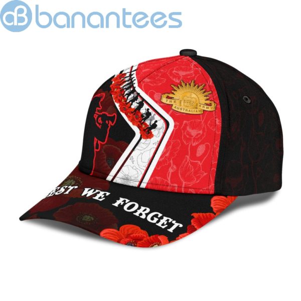 Customized Name Lest We Forget Poppy Anzacay All Over Printed 3D Cap Product Photo