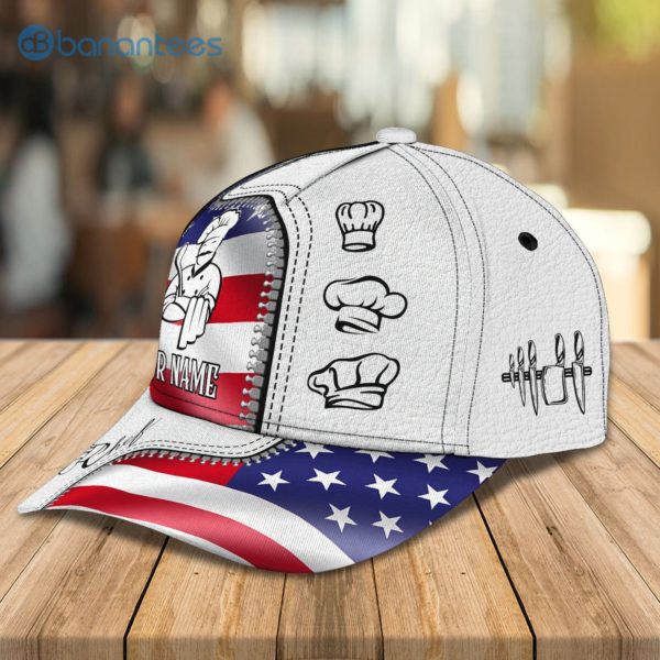 Customized Name Master Chef American Flag All Over Printed 3D Cap Product Photo