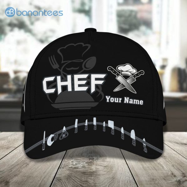 Customized Name Master Chef Black All Over Printed 3D Cap Product Photo