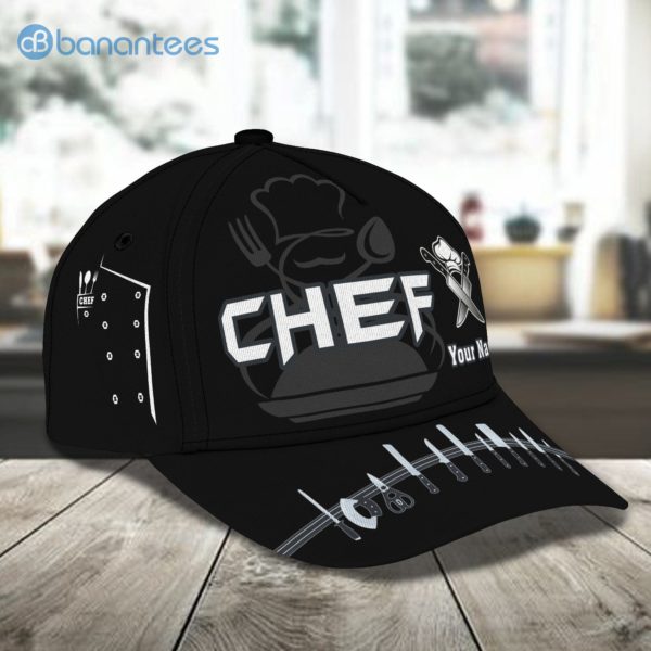 Customized Name Master Chef Black All Over Printed 3D Cap Product Photo