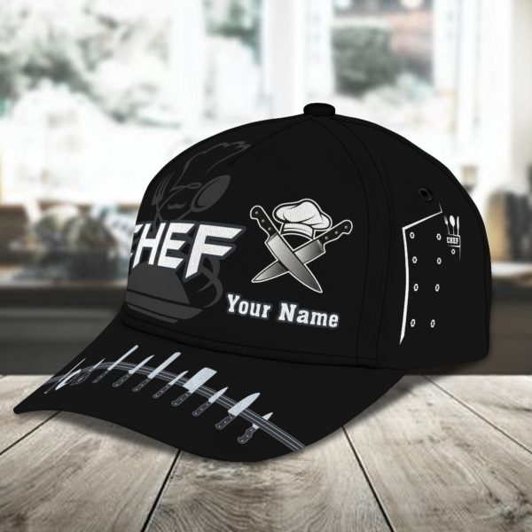 Customized Name Master Chef Black All Over Printed 3D Cap Product Photo