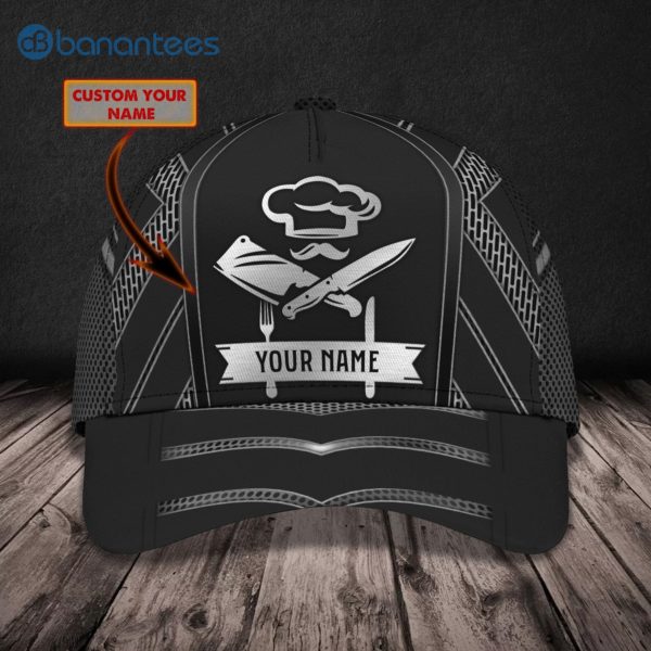 Customized Name Master Chef Black Background All Over Printed 3D Cap Product Photo