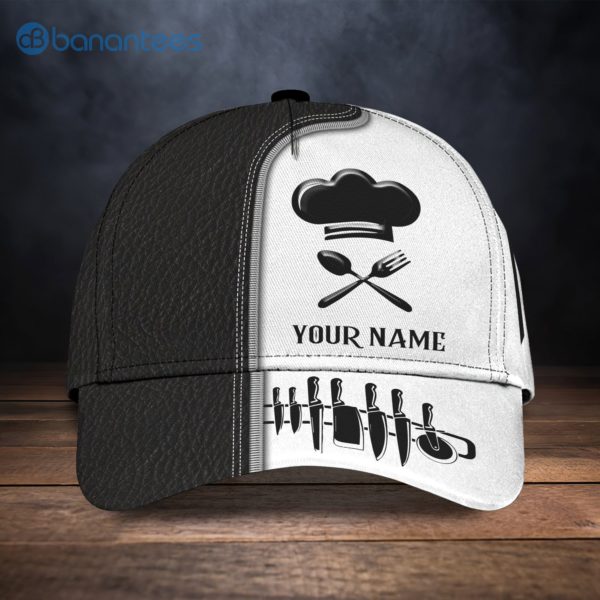 Customized Name Master Chef Black Leather All Over Printed 3D Cap Product Photo