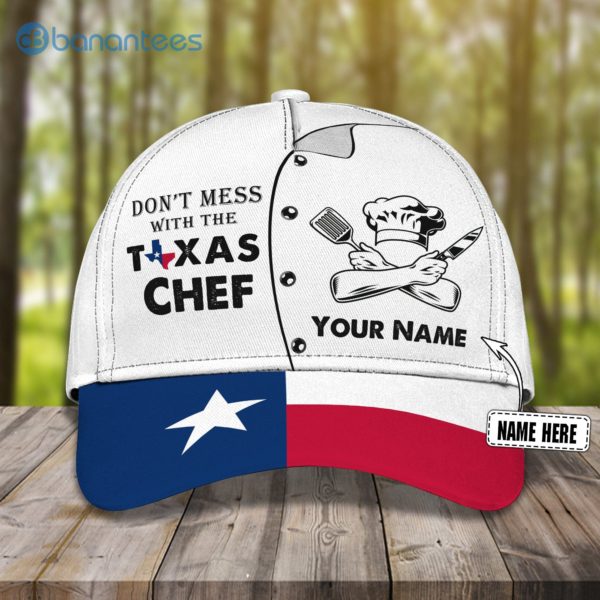 Customized Name Master Chef Don't Mess With The Texas Chef All Over Printed 3D Cap Product Photo