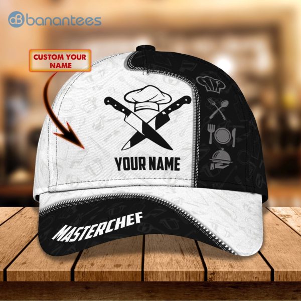 Customized Name Master Chef Icon Pattern All Over Printed 3D Cap Product Photo
