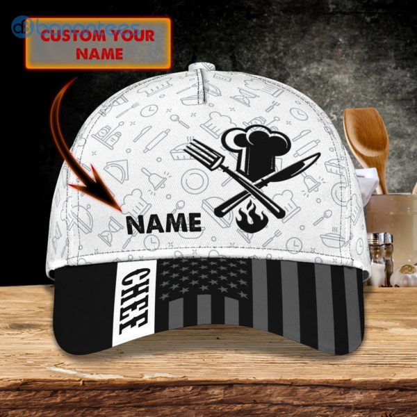 Customized Name Master Chef Icon Pattern All Over Printed 3D Cap Product Photo