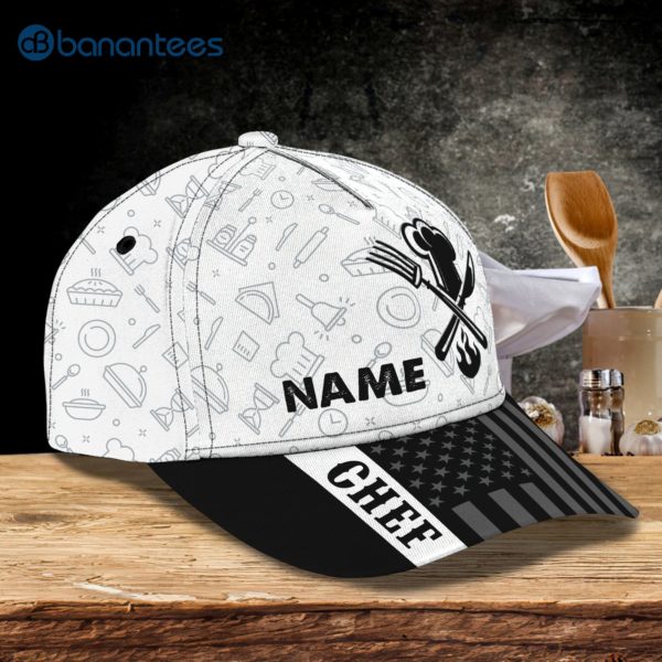 Customized Name Master Chef Icon Pattern All Over Printed 3D Cap Product Photo