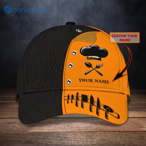 Customized Name Master Chef Orange All Over Printed 3D Cap Product Photo