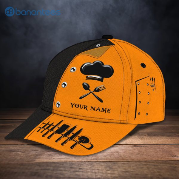 Customized Name Master Chef Orange All Over Printed 3D Cap Product Photo