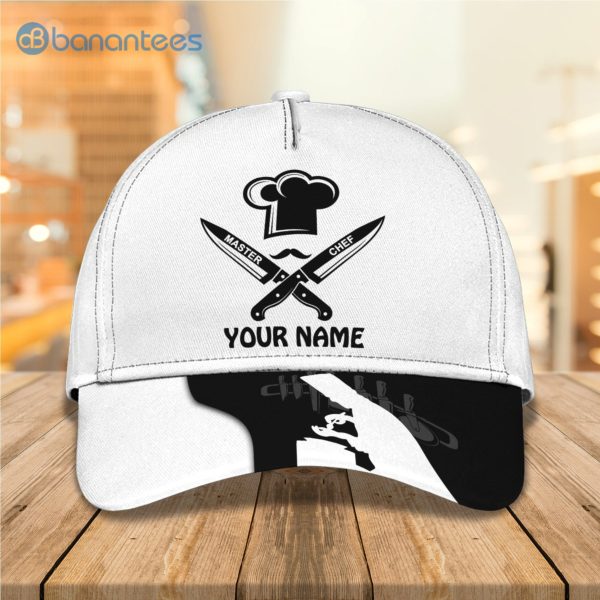 Customized Name Master Chef White All Over Printed 3D Cap Product Photo