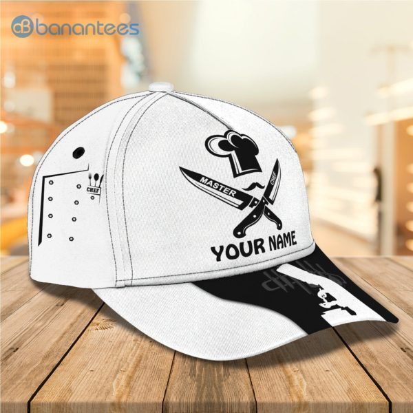 Customized Name Master Chef White All Over Printed 3D Cap Product Photo