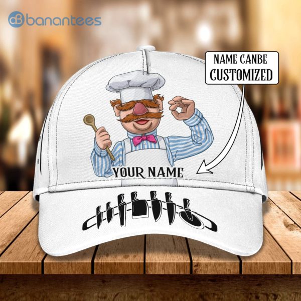 Customized Name Master Chef White Design All Over Printed 3D Cap Product Photo