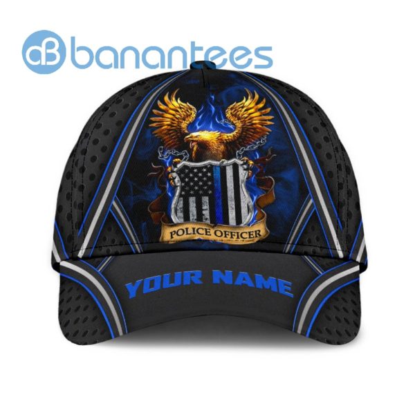 Customized Name Police Officer Eagle All Over Printed 3D Cap Product Photo