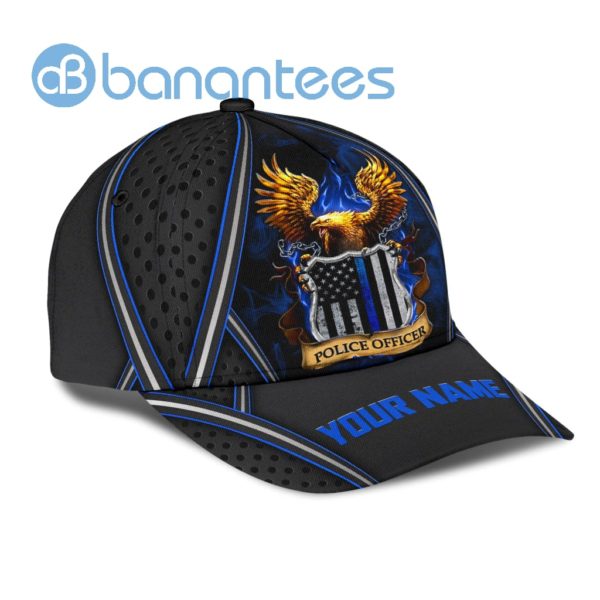 Customized Name Police Officer Eagle All Over Printed 3D Cap Product Photo
