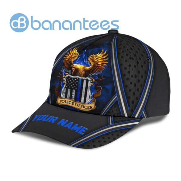 Customized Name Police Officer Eagle All Over Printed 3D Cap Product Photo