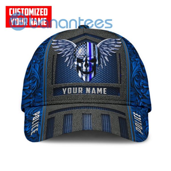 Customized Name Police Skull All Over Printed 3D Cap Product Photo