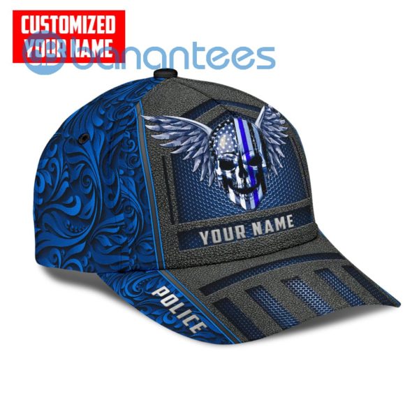Customized Name Police Skull All Over Printed 3D Cap Product Photo