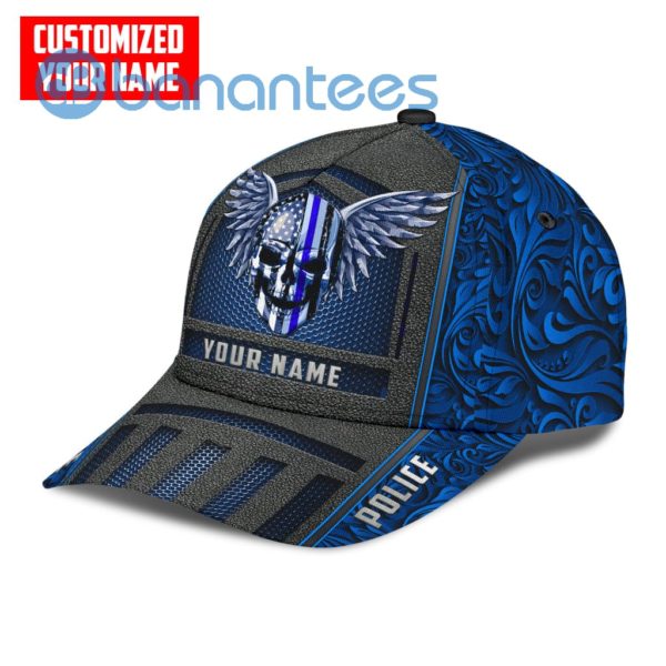 Customized Name Police Skull All Over Printed 3D Cap Product Photo