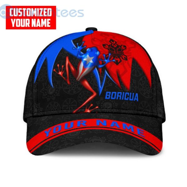 Customized Name Puerto Rico Coqui Frog All Printed All Over Printed 3D Cap Product Photo