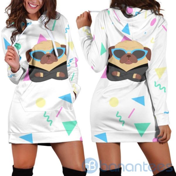 Cute Boss Pug Hoodie Dress For Women Product Photo