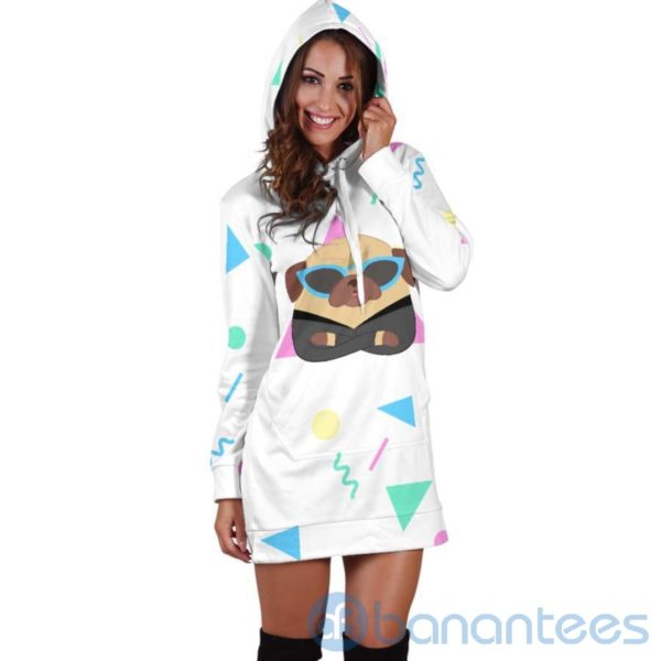 Cute Boss Pug Hoodie Dress For Women Product Photo