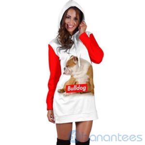 Cute Bulldog Dog Lover Hoodie Dress For Women Product Photo