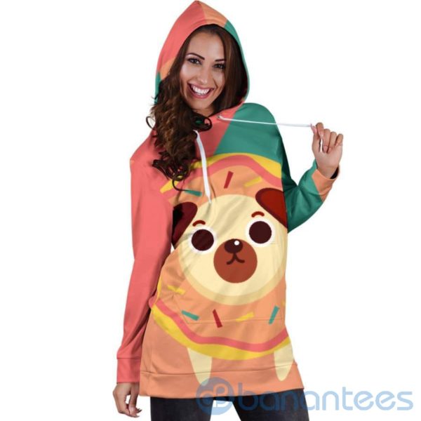 Cute Donut Pug Hoodie Dress For Women Product Photo