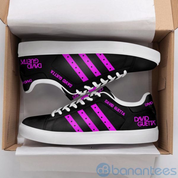Daid Guetta Purple Striped Black Low Top Skate Shoes Product Photo