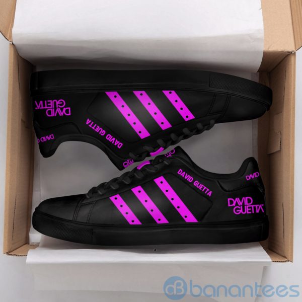 Daid Guetta Purple Striped Black Low Top Skate Shoes Product Photo