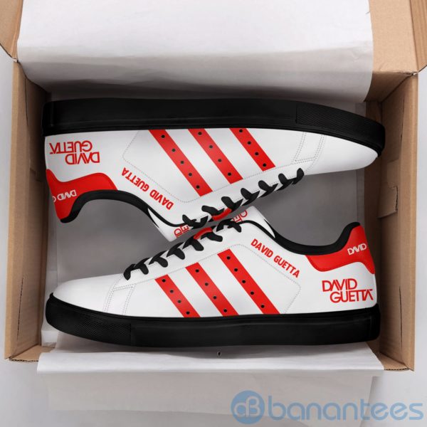 Daid Guetta Red Striped White Low Top Skate Shoes Product Photo