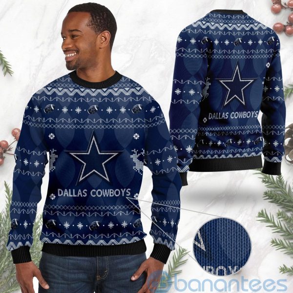 Dallas Cowboys American Football Black Ugly Christmas 3D Sweater Product Photo
