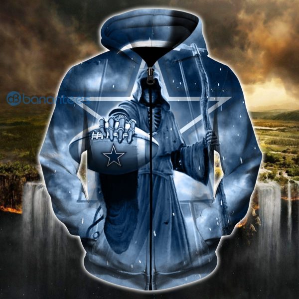 Dallas Cowboys Death Skull All Over Printed 3D Hoodie Zip Hoodie Product Photo