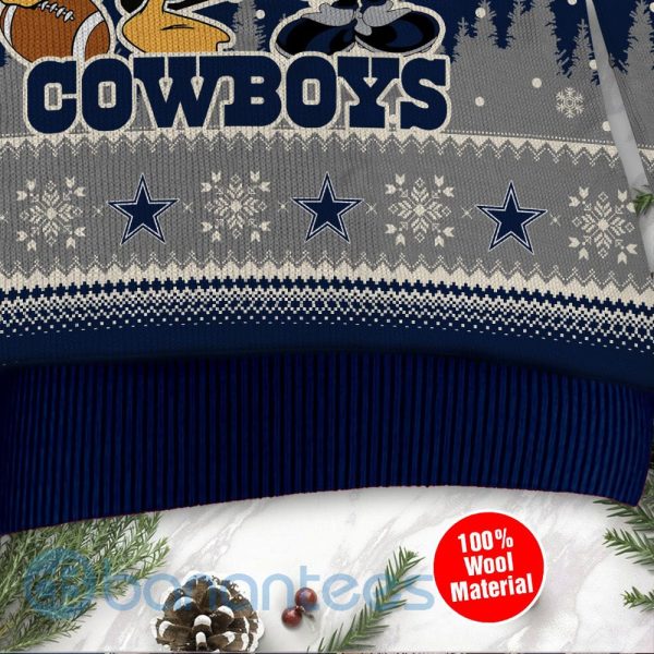Dallas Cowboys Disney Donald Duck Mickey Mouse Goofy Custom Name Christmas 3D Sweater Product Photo