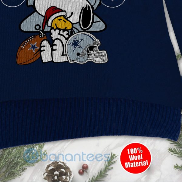 Dallas Cowboys Funny Charlie Brown Peanuts Snoopy Christmas Tree Ugly Christmas 3D Sweater Product Photo