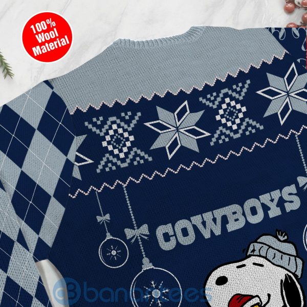 Dallas Cowboys Funny Charlie Brown Peanuts Snoopy Christmas Tree Ugly Christmas 3D Sweater Product Photo