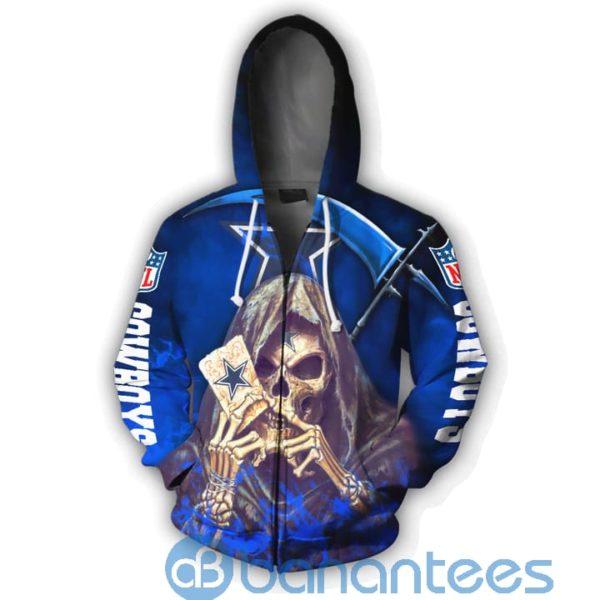 Dallas Cowboys Halloween All Over Printed 3D Hoodie, Zip Hoodie Death Card Product Photo