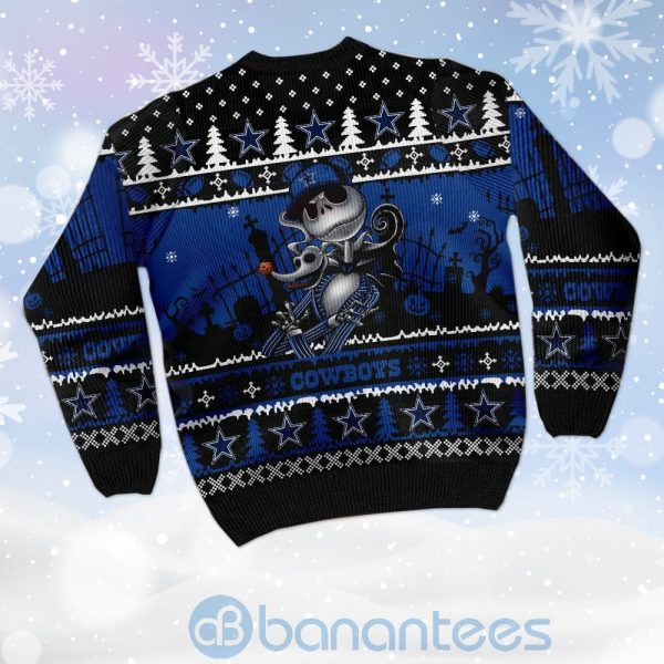 Dallas Cowboys Jack Skellington Halloween Ugly Christmas 3D Sweater Product Photo