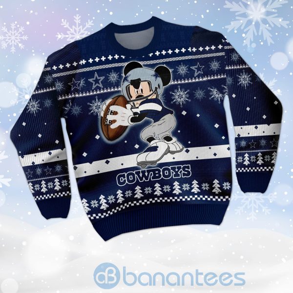Dallas Cowboys Mickey Mouse Funny Ugly Christmas 3D Sweater Product Photo