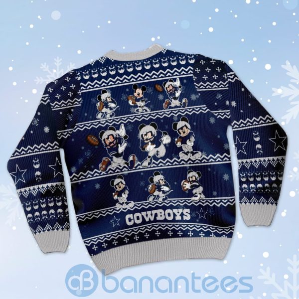 Dallas Cowboys Mickey Mouse Ugly Christmas 3D Sweater Product Photo