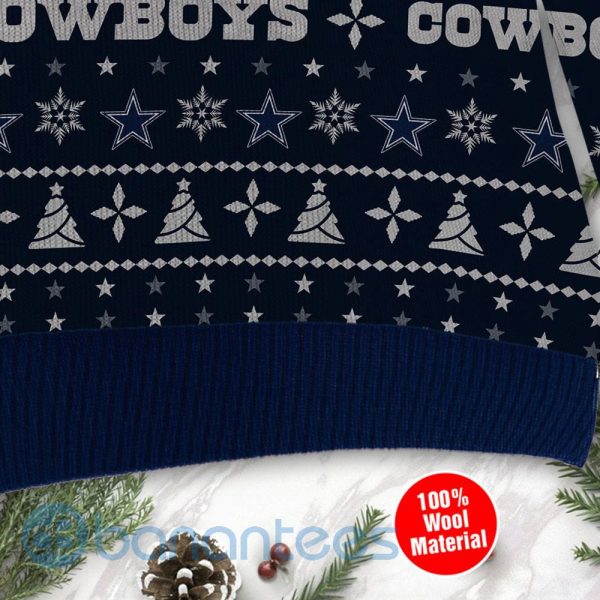 Dallas Cowboys Santa Claus In The Moon Ugly Christmas 3D Sweater Product Photo
