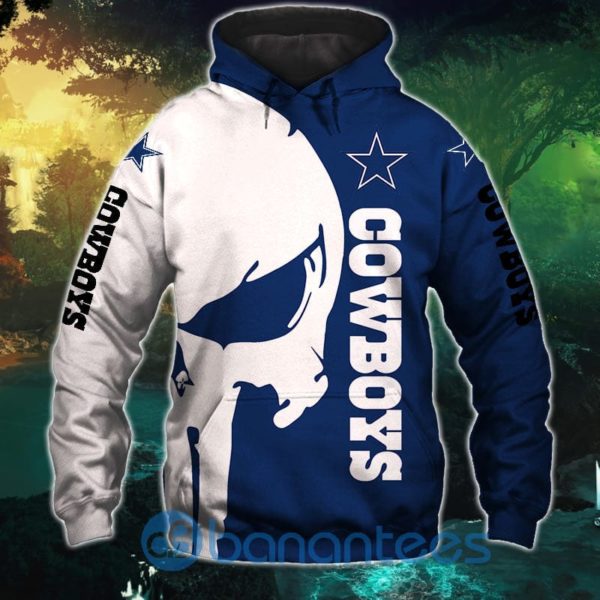 Dallas Cowboys Skull Design 3D Hoodie Zip Hoodie Product Photo
