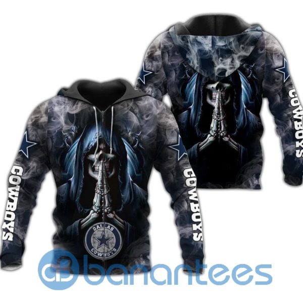 Dallas Cowboys Skull Smoke All Over Printed 3D Hoodie Zip Hoodie Product Photo