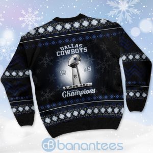 Dallas Cowboys Super Bowl Champions Cup Ugly Christmas 3D Sweater Product Photo
