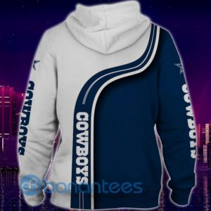 Dallas Cowboys White And Navy Simple Design Full Printed 3D Hoodie Zip Hoodie Product Photo