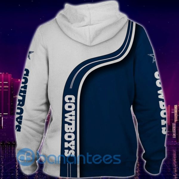 Dallas Cowboys White And Navy Simple Design Full Printed 3D Hoodie Zip Hoodie Product Photo