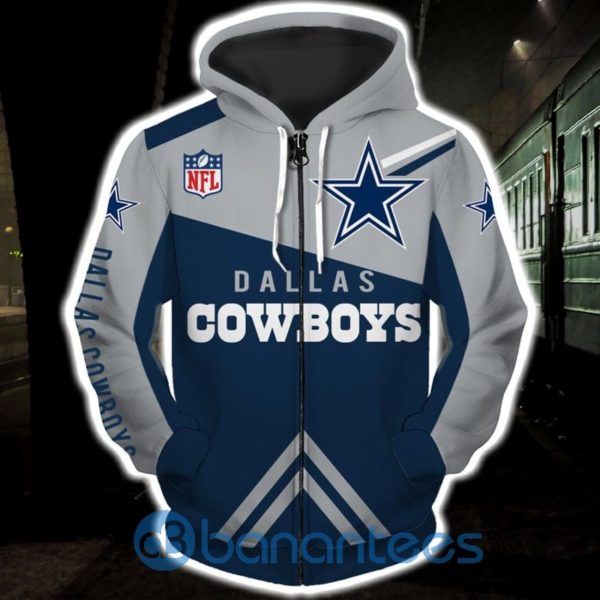 Dallas Cowboys Zip Up 3D Hoodie Full Printed Shirt For Fans Product Photo