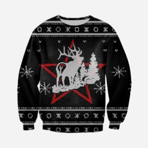 Deer Knitting Pattern Merry Christmas All Over Printed 3D Shirt - 3D Sweatshirt - Black