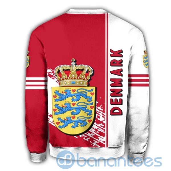 Denmark Coat Of Arms Quarter Style White And Red All Over Printed 3D Sweatshirt Product Photo
