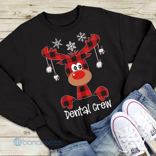 Dental Crew Reindeer Buffallo Plaid Graphic Sweatshirt For Men And Women Product Photo